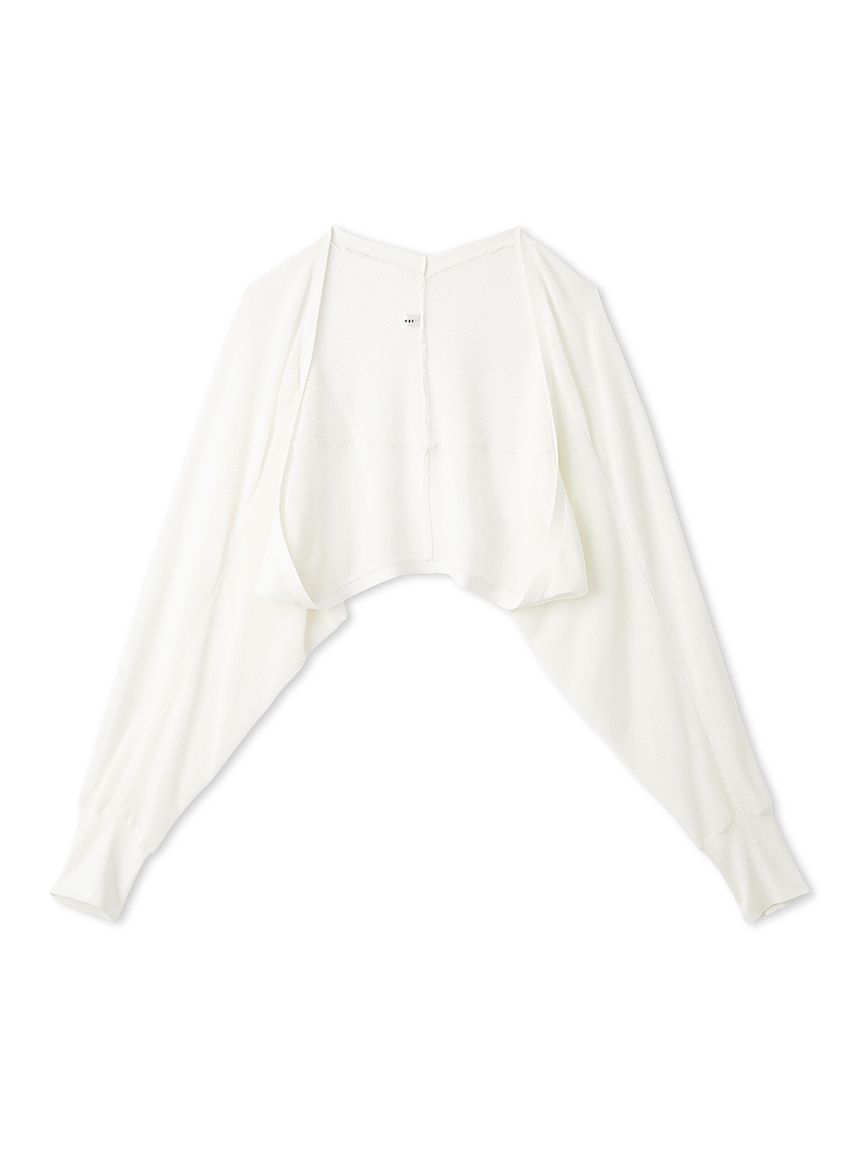 FRAY I.D セミシアーボレロカーディガン／ウォッシャブル WHT セミシアーボレロカーディガン／ウォッシャブル(ニット)｜トップス