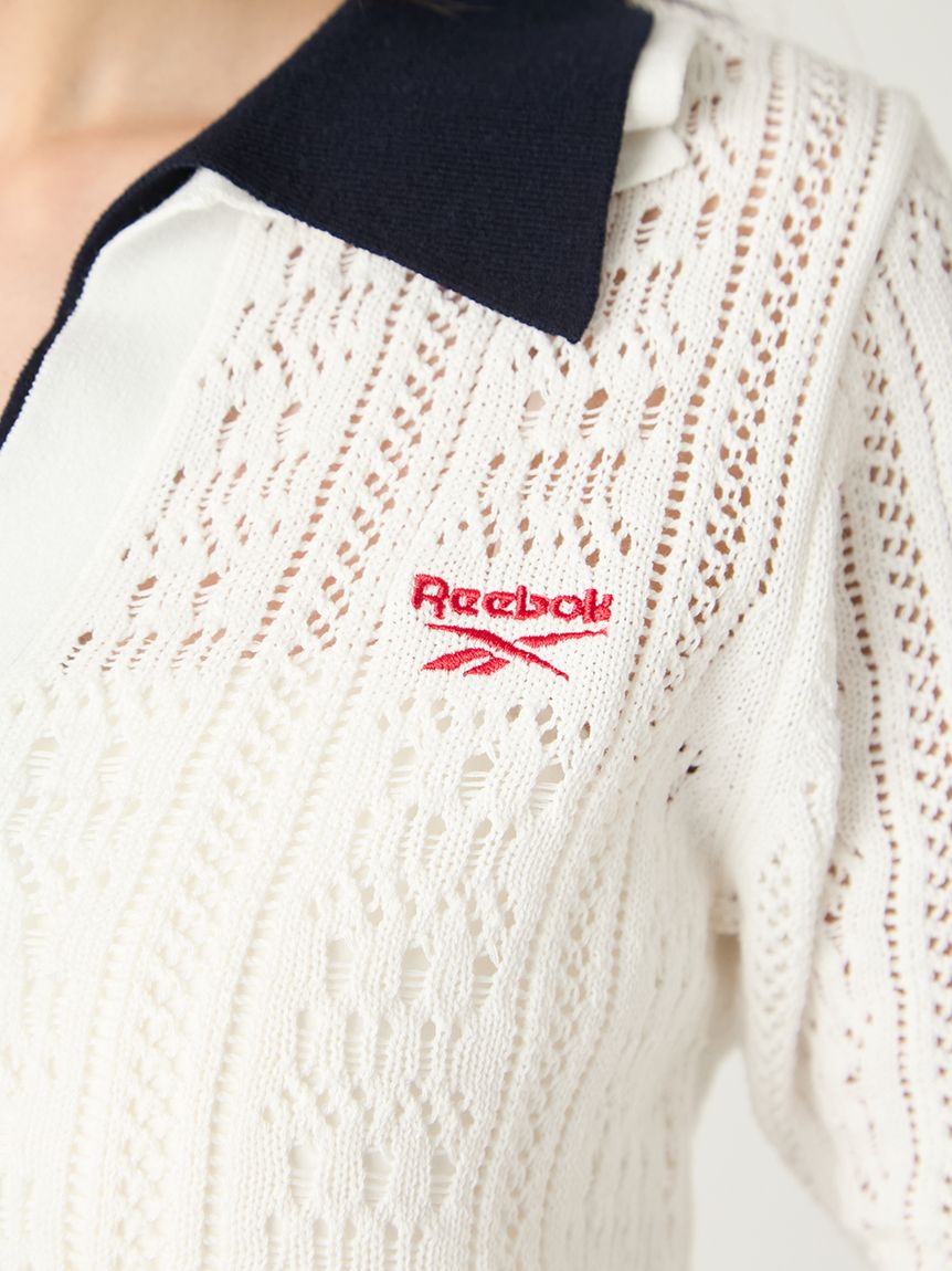 Reebok×FRAY I.D】ポロカラーメッシュニットプルオーバー(ニット