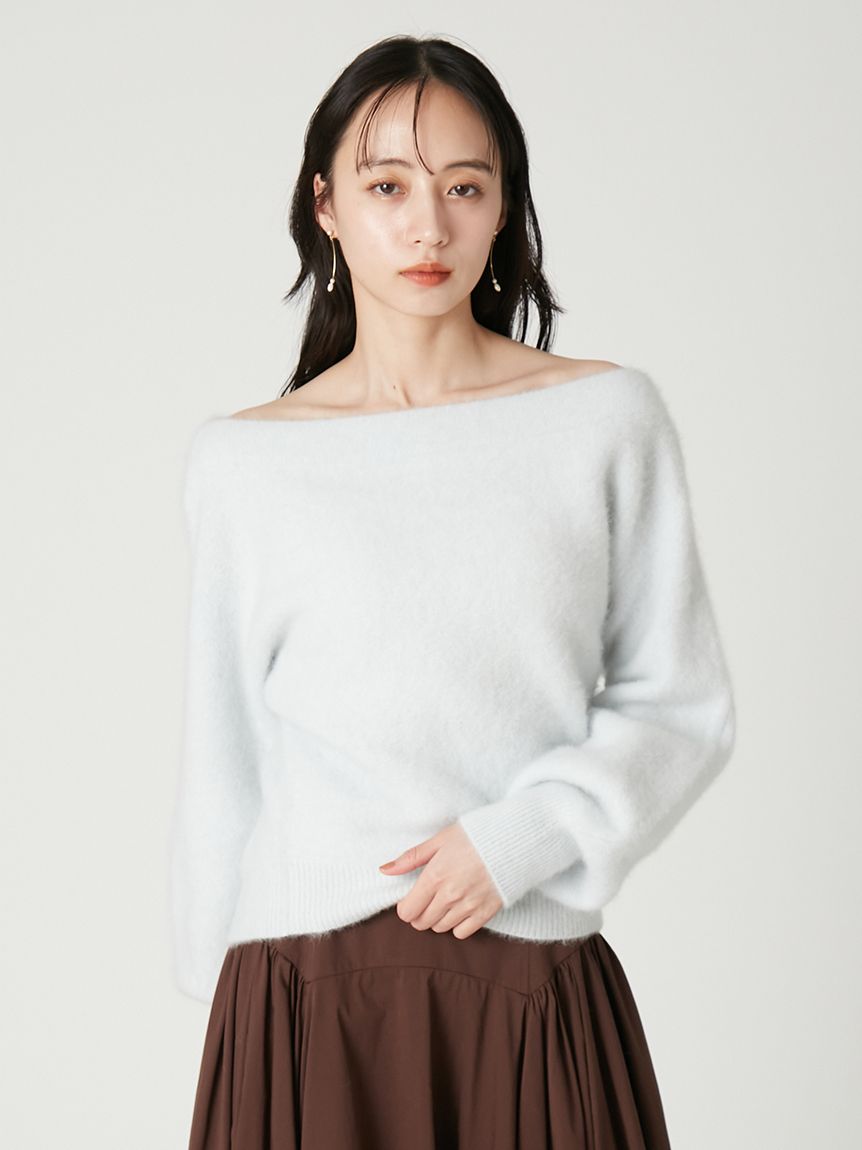 ほ様 トップス Fオフ白 フォックスカシミアオフショルプルオーバー(ニット)｜トップス｜FRAY
