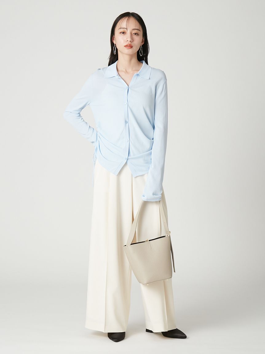 FRAY I.D ウォッシャブル・接触冷感　ドロストデザインニットシャツ ウォッシャブル・接触冷感】ドロストデザインニットシャツ(シャツ