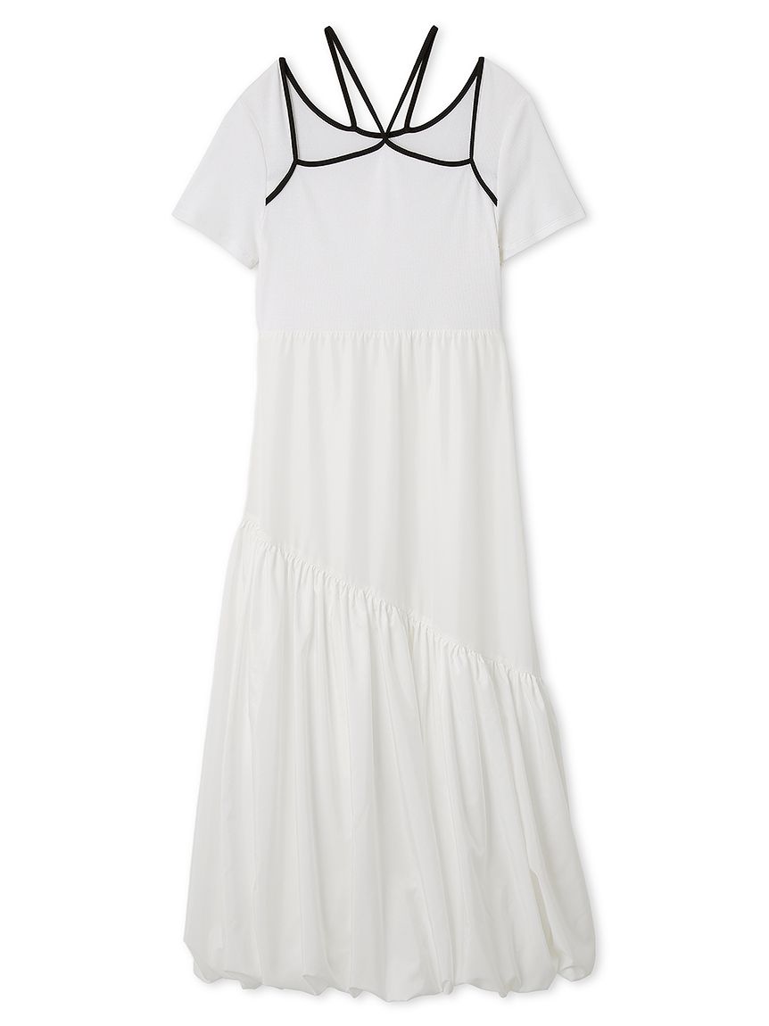 美品　marrimeko Peukku ペウック　ワンピース　L 綿　バルーン Olu. ワンピース ペプラムバルーンドッキングワンピース