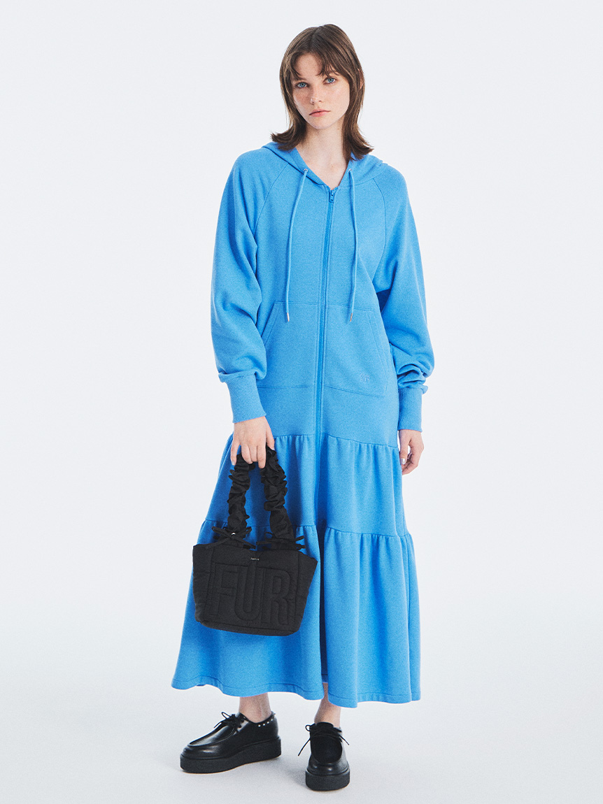 フーディーティアードワンピース(ロングワンピース)｜ワンピース