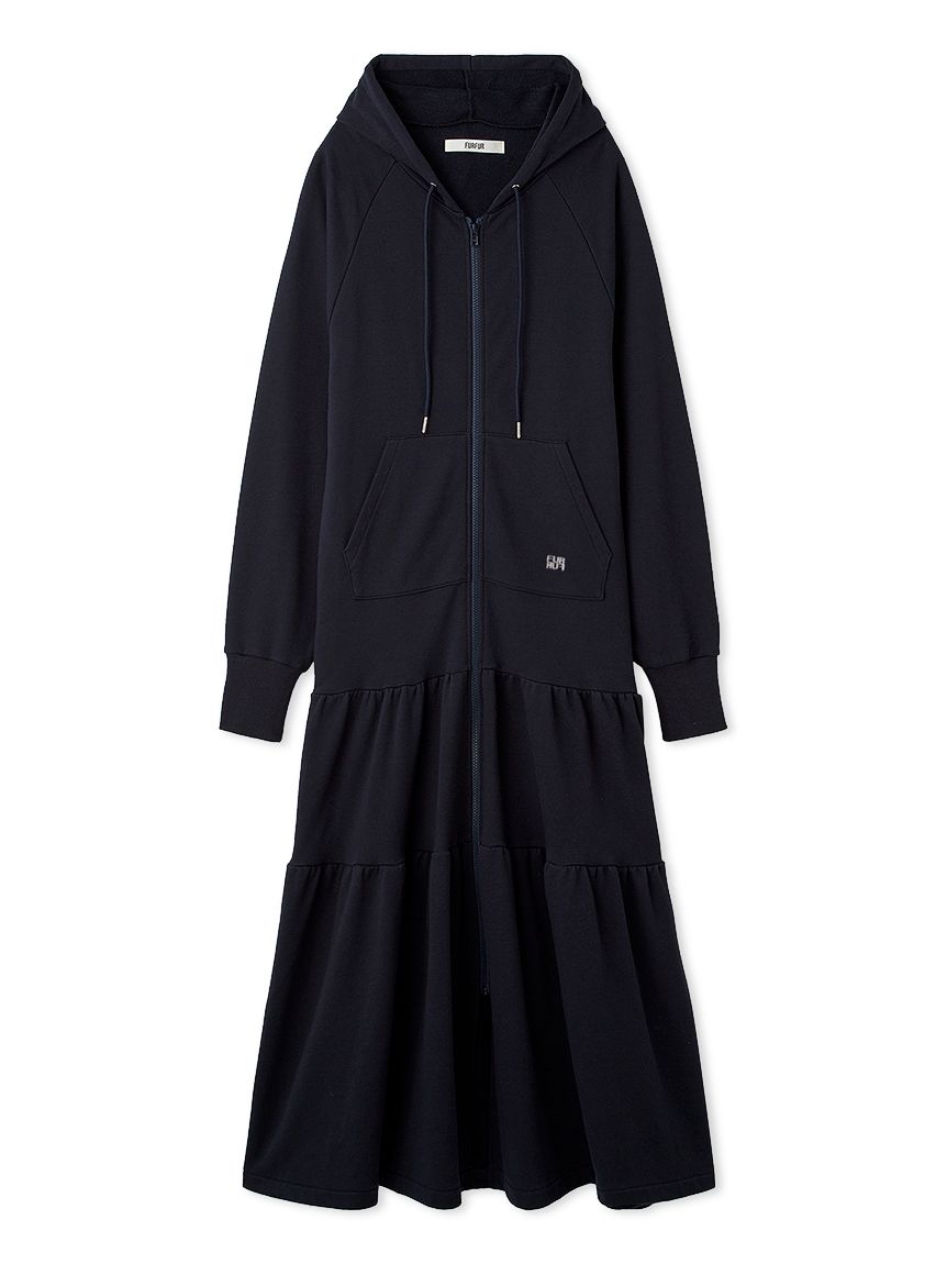 フーデッドロングジレ＆ヘンリーボーンティアードワンピースセット フーディーティアードワンピース(ロングワンピース)｜ワンピース