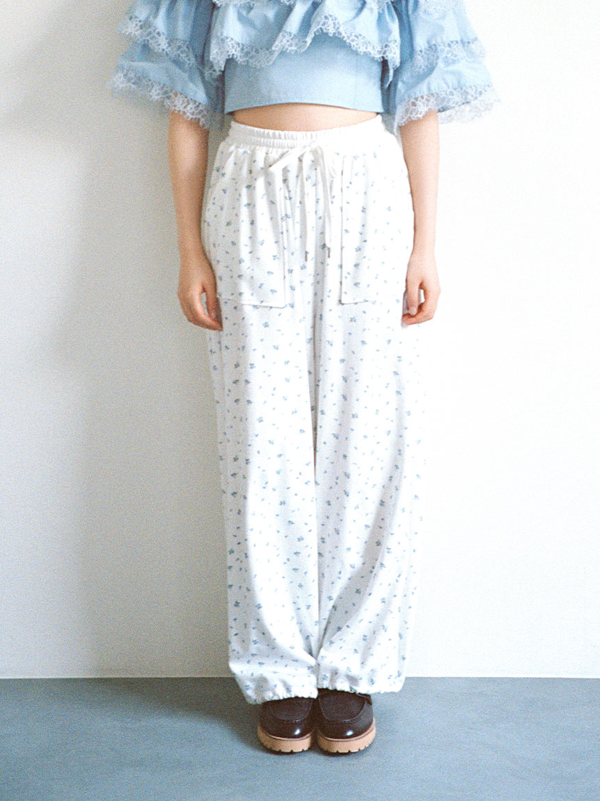 【限定カラー】ミニフラワープリントスウェットパンツ