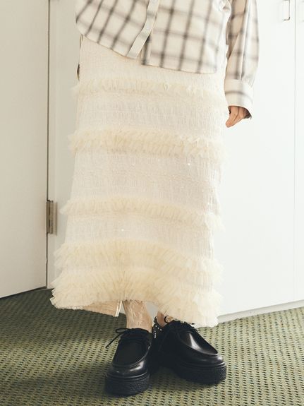 FURFUR ファーファー ノルディックニットスカート ワッシャープリーツ F FURFUR ファーファー ノルディックニットスカート ワッシャー