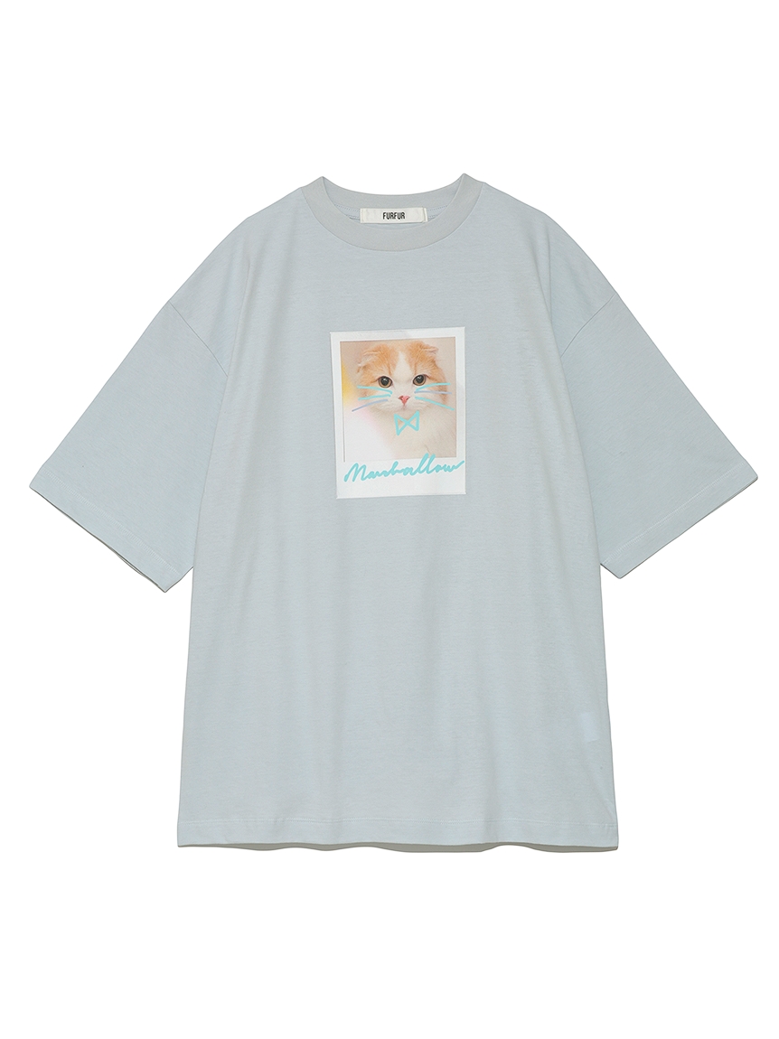 Marshmallow プリントTシャツ(SAX-F)