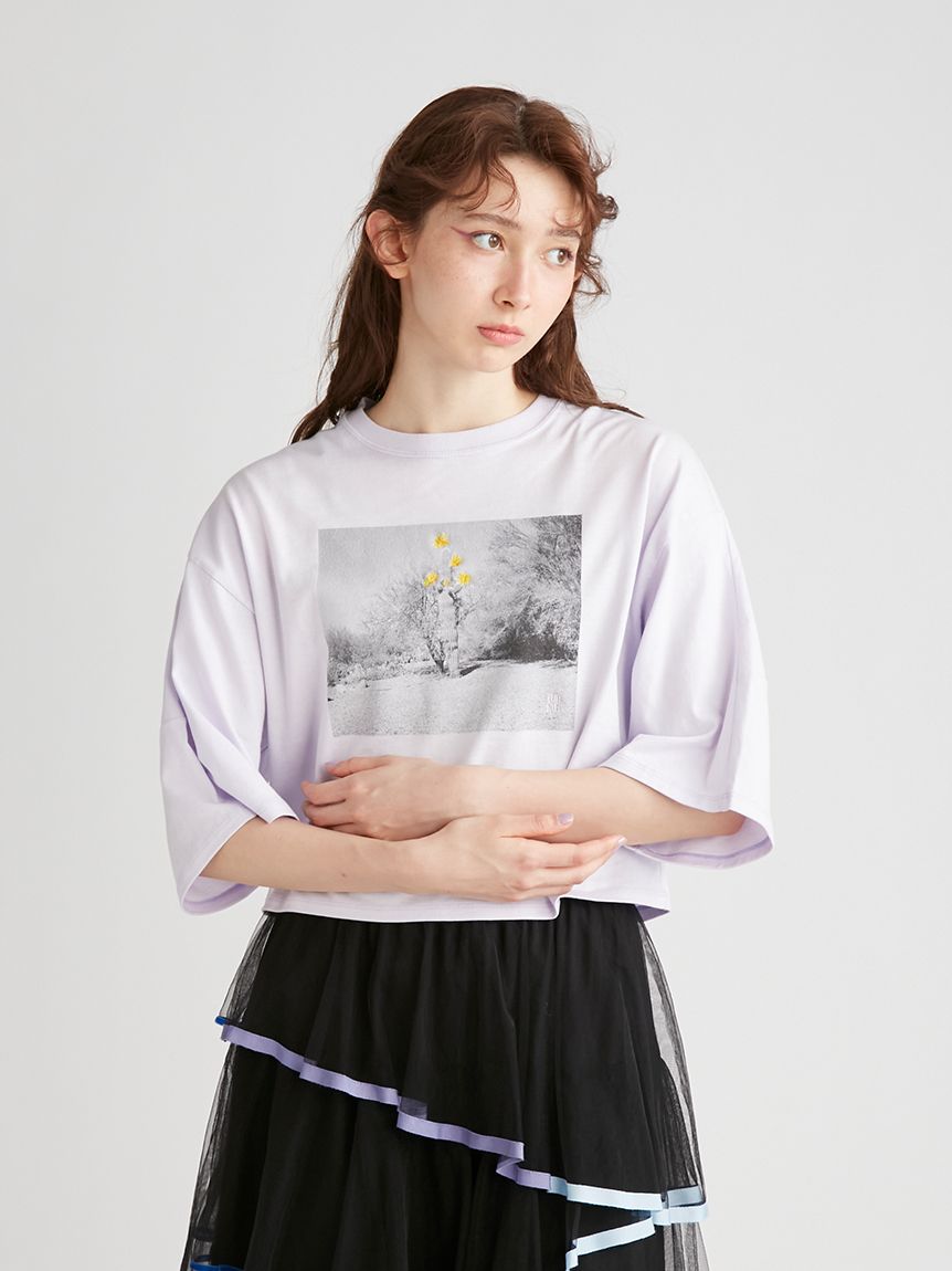 Mai Kiseコラボ/サボテン刺繍Tシャツ(Tシャツ／カットソー)｜トップス