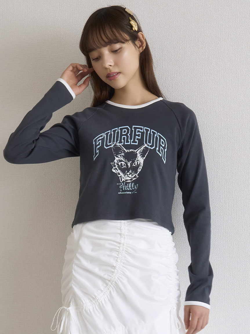 売れ筋商品|||FURFUR　【Philly chocolate】キャットプリントフーディ Philly chocolate】キャットプリントフーディ（パーカー
