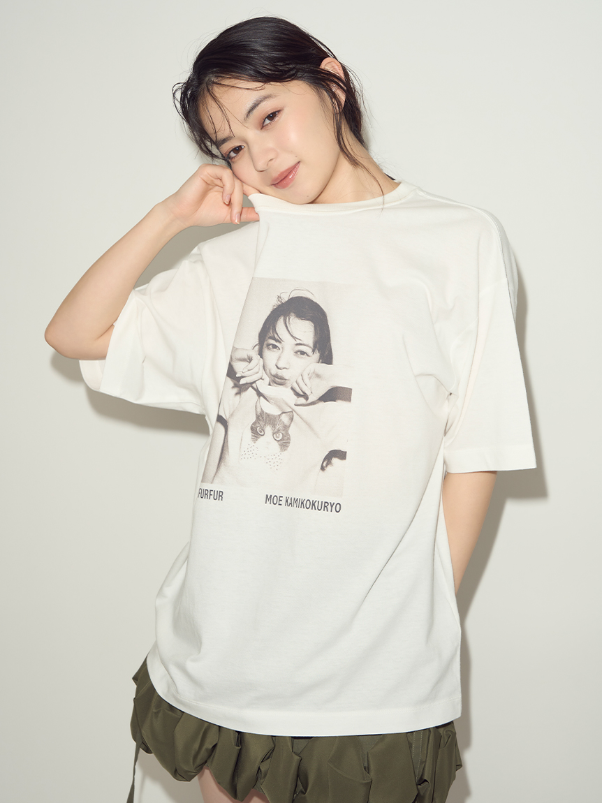 上國料萌衣コラボ】モノクロポートレートメモリアルTシャツ