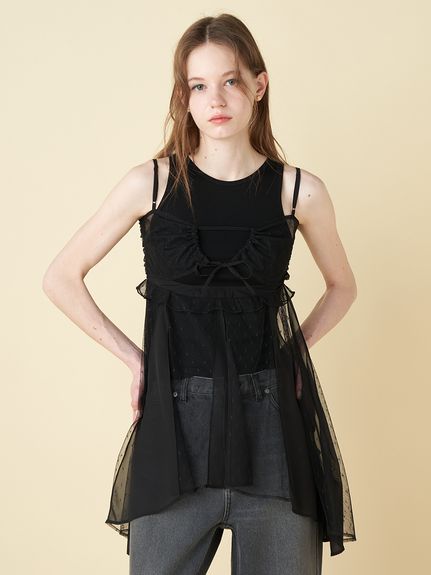 タンクトップSETシアーキャミソール(Tシャツ／カットソー)｜トップス