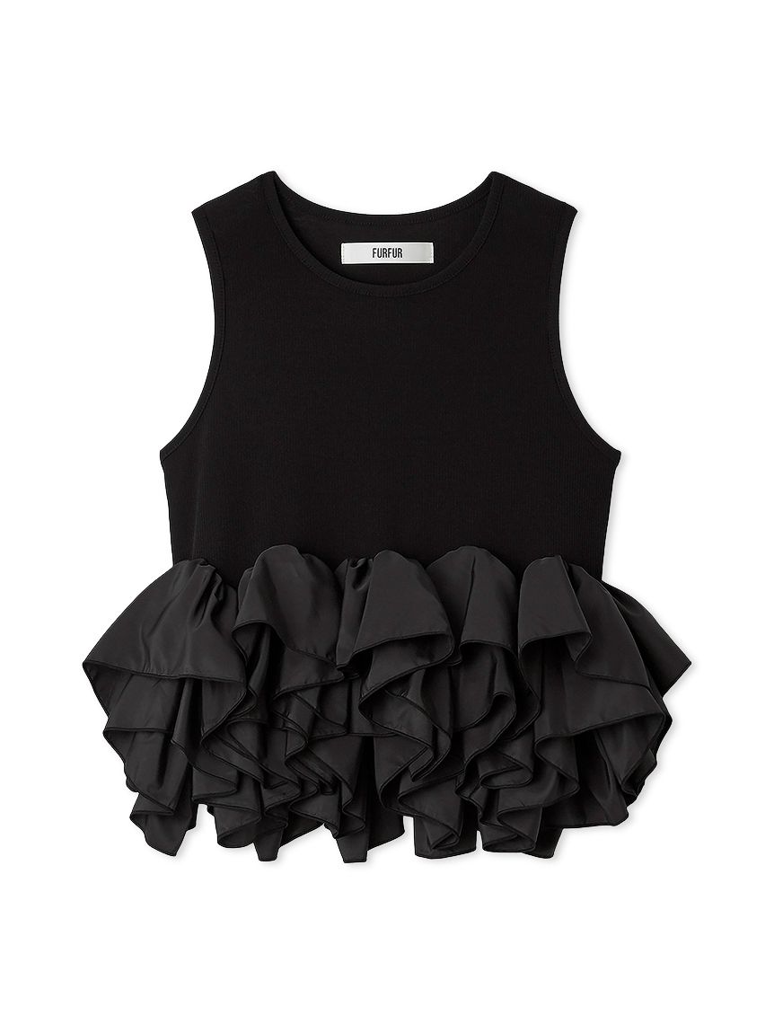 TreatÜrself バレリーナフェザーペプラムトップス black トリートユアセルフ Ballerina feather peplum tops