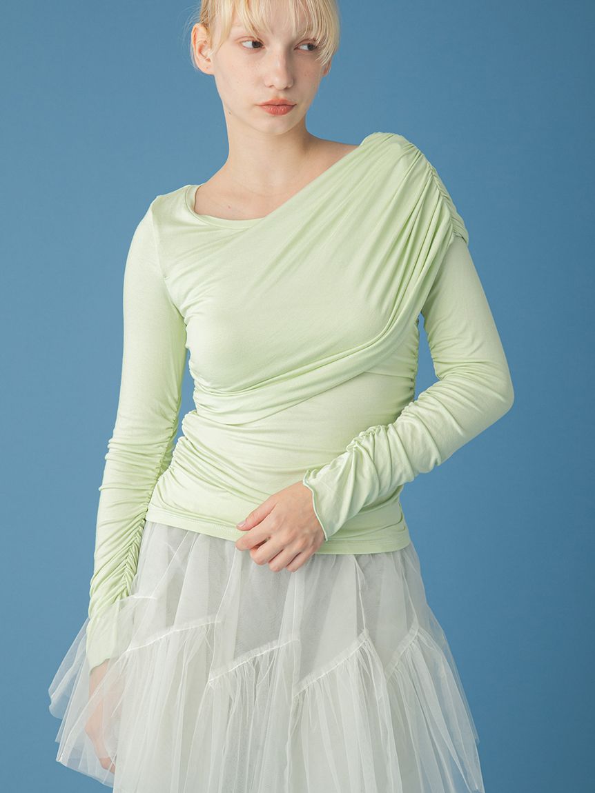 ソフトドレープカットトップス(Tシャツ／カットソー)｜トップス