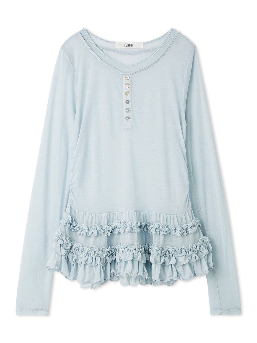 裾フリルジャージートップス(Tシャツ／カットソー)｜トップス｜FURFUR