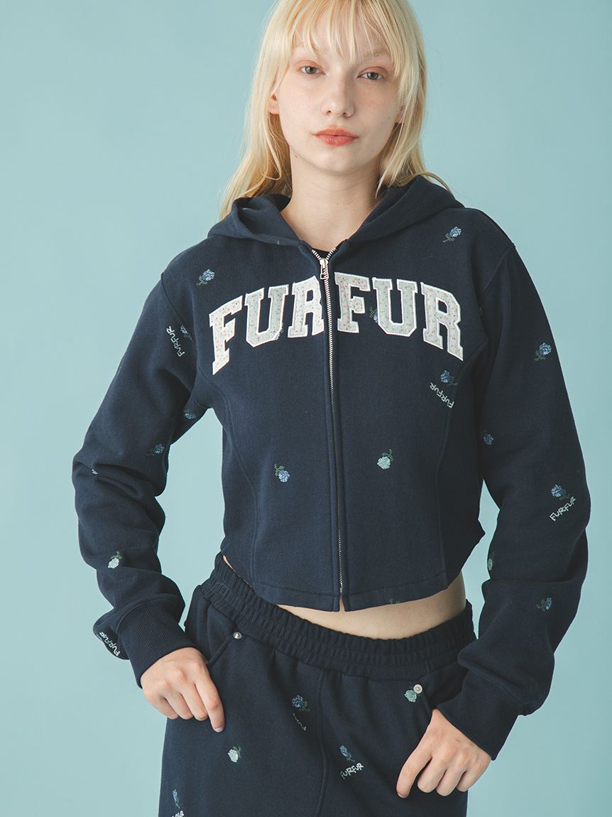 45R45rpm 裏毛deフラワー刺繍のパフ スウェット 45R45rpm 裏毛deレースパフスウェット（トップ