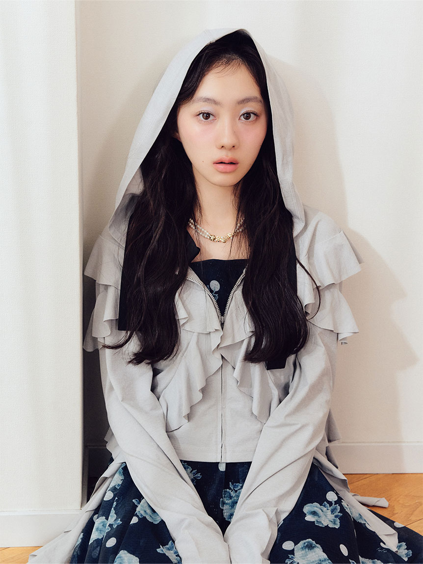 【限定カラー】【UVカット】フリルパーカー/マシンウォッシャブル