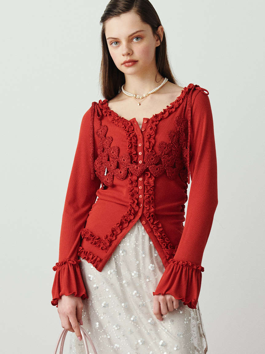 WEB限定カラー】フリルカーディガン(Tシャツ／カットソー)｜トップス