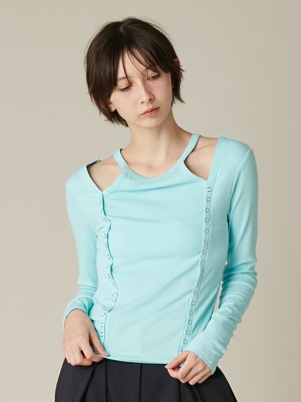 カットアウトデザインプルオーバー(Tシャツ／カットソー)｜トップス