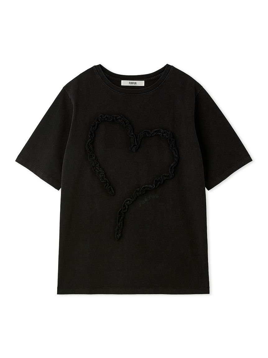 フリルハートモチーフTシャツ(Tシャツ／カットソー)｜トップス｜FURFUR