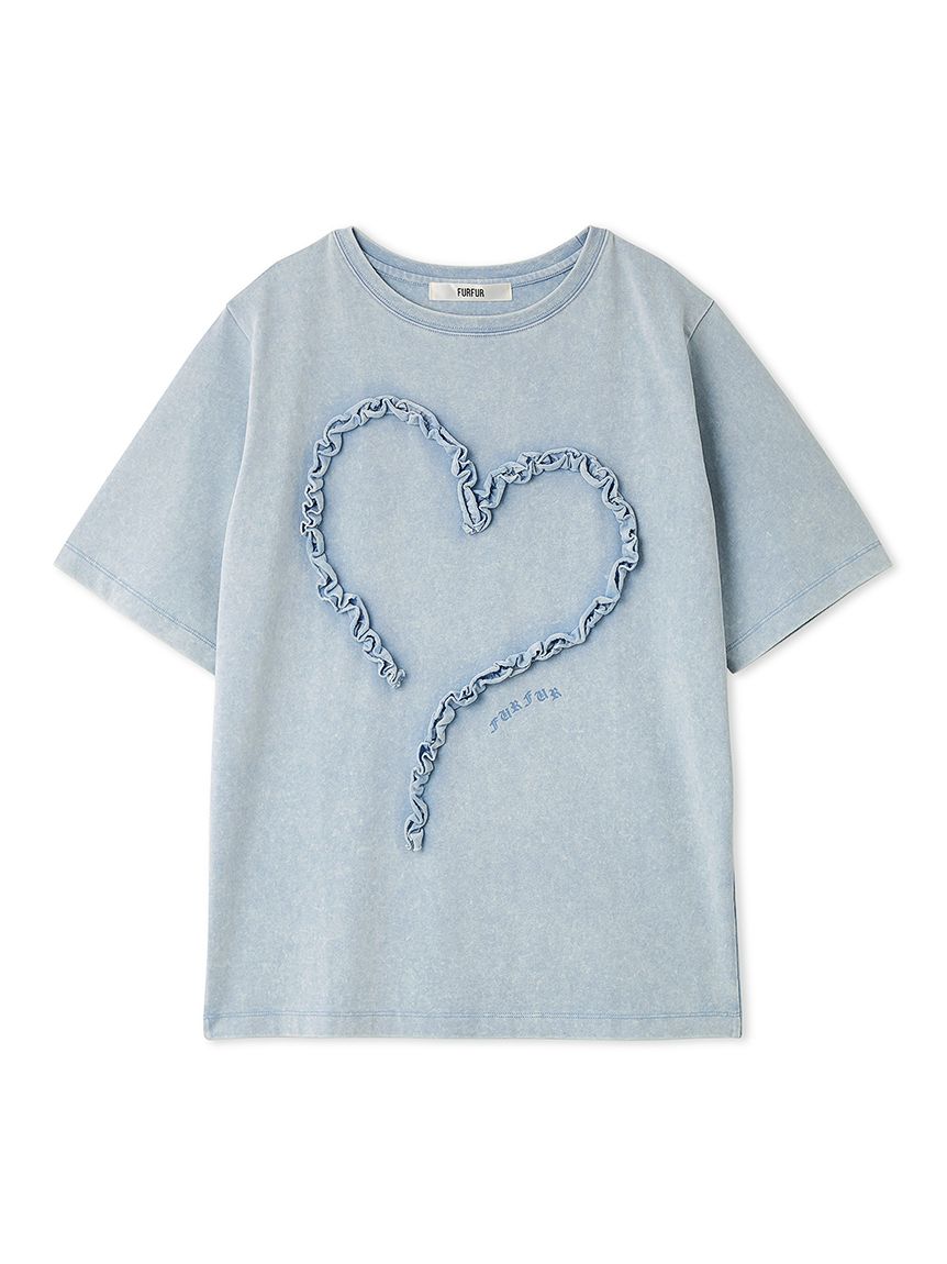 フリルハートモチーフTシャツ(Tシャツ／カットソー)｜トップス｜FURFUR