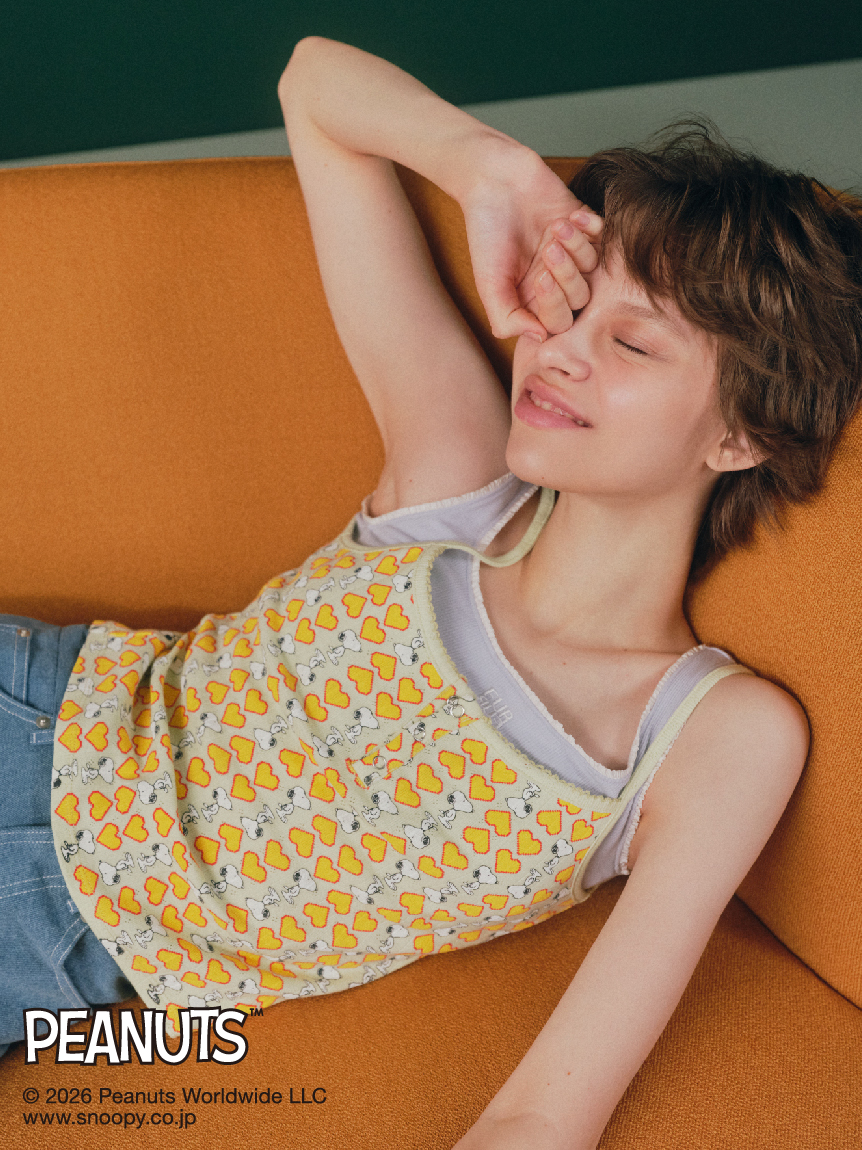 スヌーピーコラボ総柄キャミソール