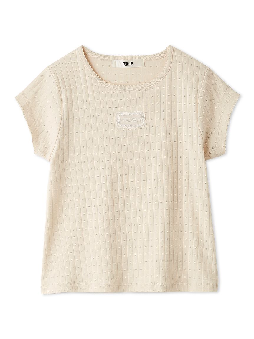 WEB限定カラー】レースワッペンコンパクトTシャツ(Tシャツ／カットソー