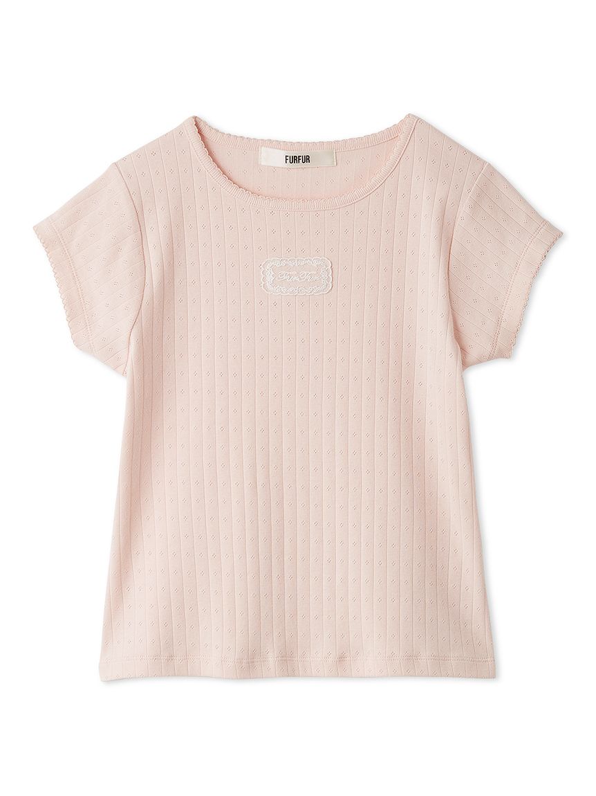 WEB限定カラー】レースワッペンコンパクトTシャツ(Tシャツ／カットソー