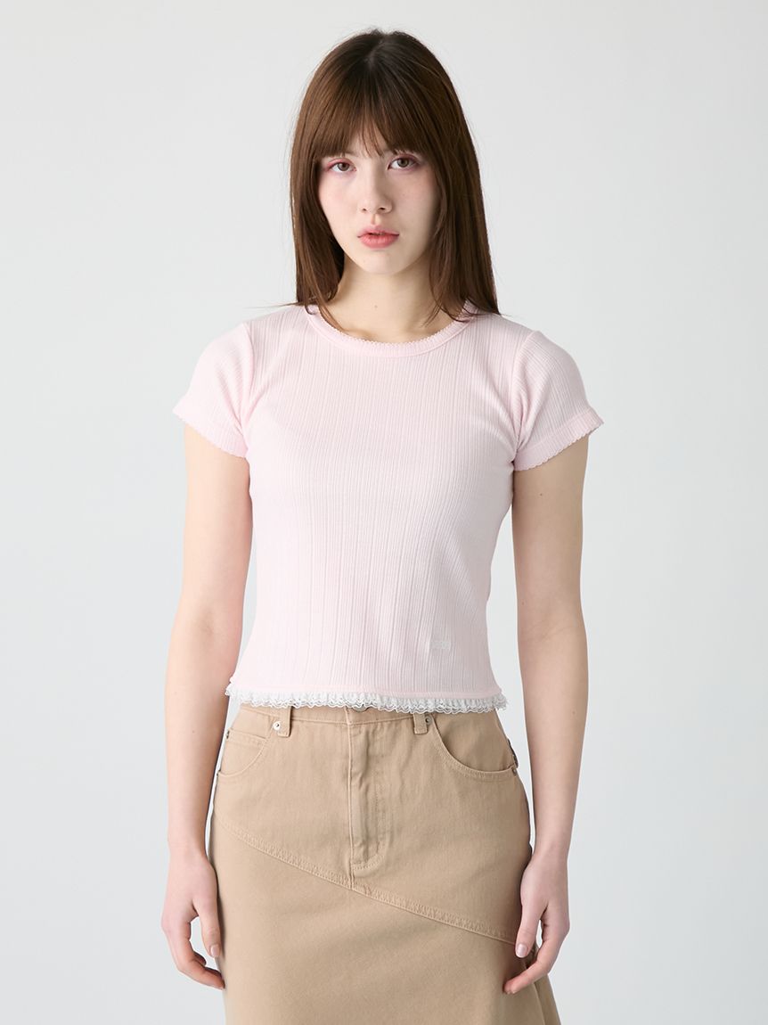 フリルヘムコンパクトTシャツ(Tシャツ／カットソー)｜トップス｜FURFUR