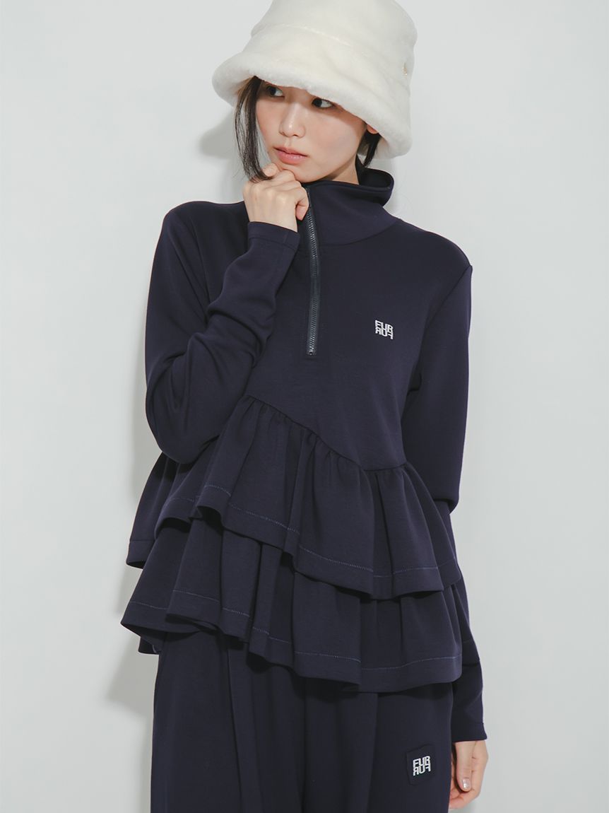 ハーフジップペプラムカットプルオーバー(ジャージ)｜TOPS｜FURFUR