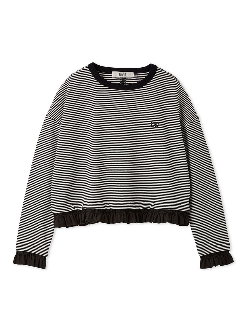 レイヤードライクフリルロングスリーブTシャツ(Tシャツ・カットソー