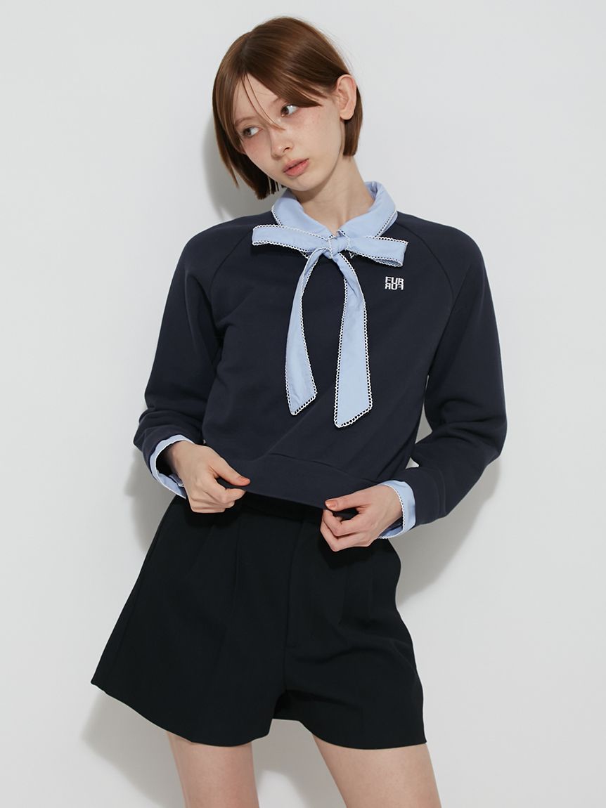 WEB・一部店舗限定カラー】シャツドッキングボウタイスウェット