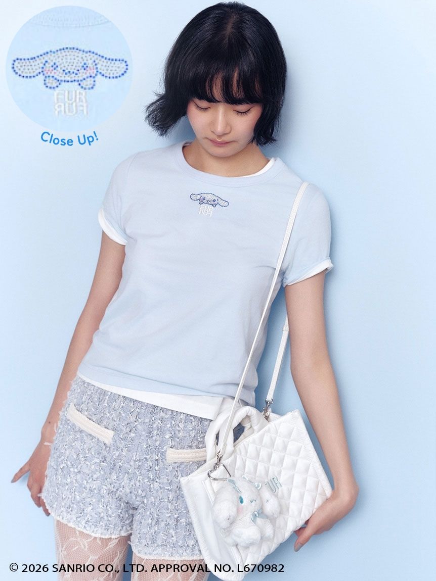 【シナモロール】ラインストーンTシャツ