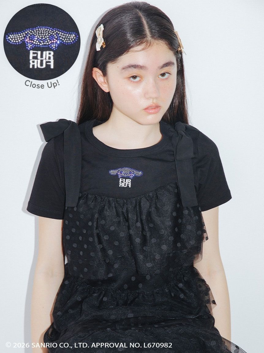 シナモロール】ラインストーンTシャツ(Tシャツ／カットソー)｜トップス