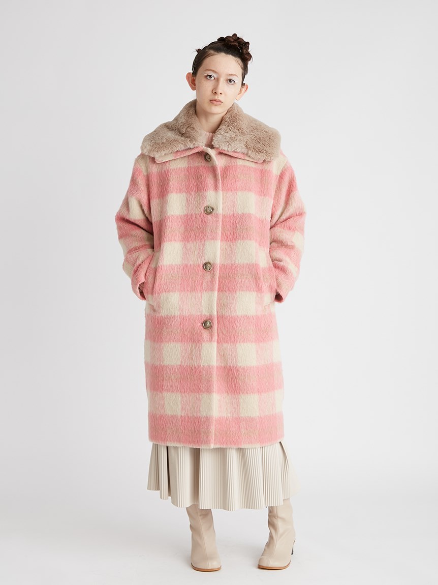 【お気にいる】 fur fur - アウター コート 美品 ラインチェックコート FURFUR ロングコート - www.proviasnac