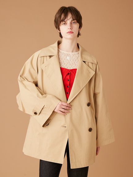 FURFUR ボウタイ アウター ジャケット チェック セール】reversible check boa puff jacket / リバーシブルチェック