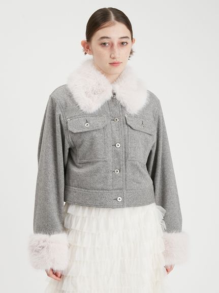 FURFUR（ファーファー）の「エコファーチェックブルゾン