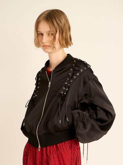 FURFUR レースモチーフブルゾン ブラック FURFURレースモチーフブルゾン☆&休館日のお知らせ | blume LA glück