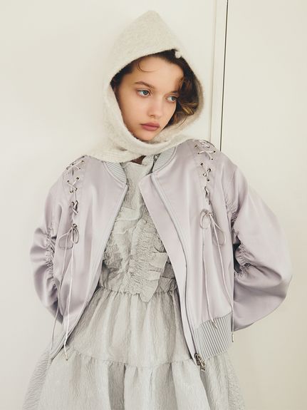 レースアップサテンブルゾン(ジャケット)｜アウター｜FURFUR