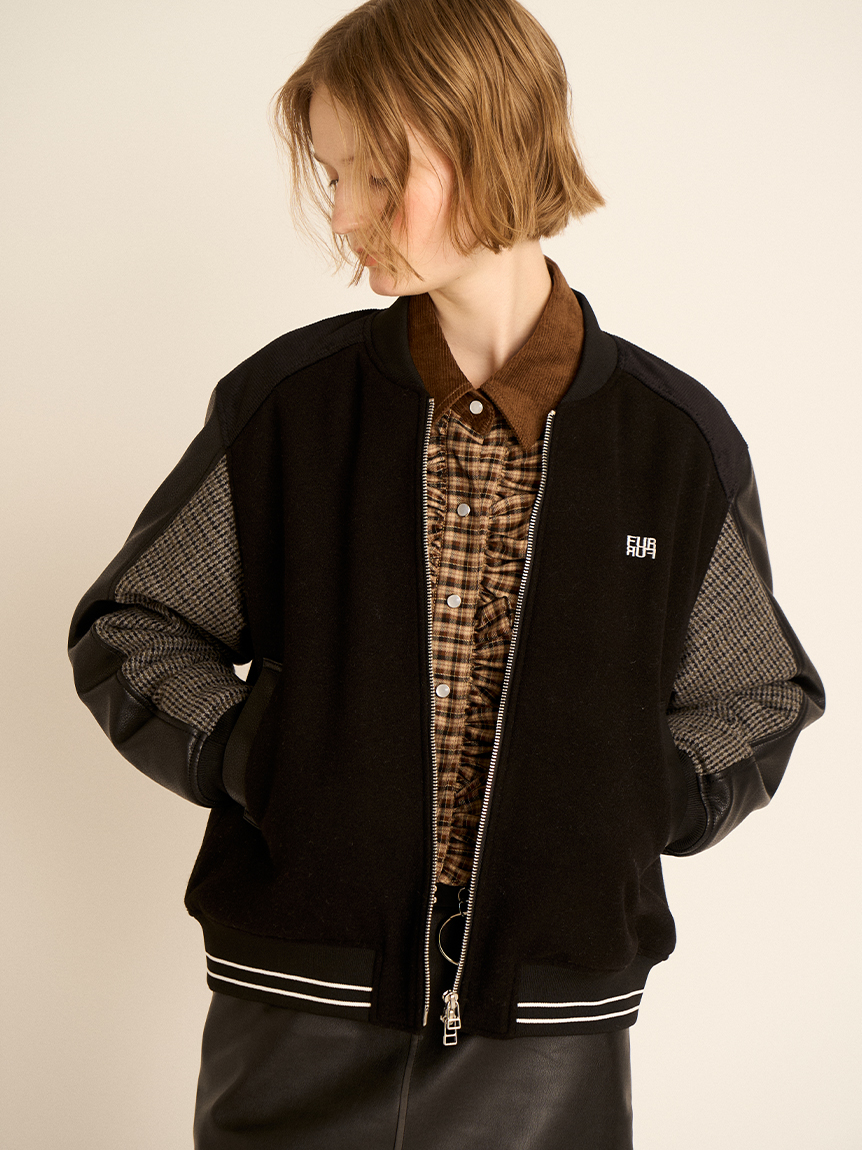 FURFUR パデットボウタイワークブルゾン チェック柄 FURFUR パデットボウタイワークブルゾン チェック柄 ファーファー
