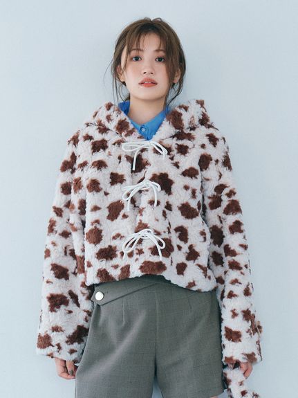 新品☆6Lピンク系リボンかわいいフェイクファー付ダッフルコートわけあり〇p857 新品☆6Lピンク系リボンかわいいフェイクファー付ダッフルコート