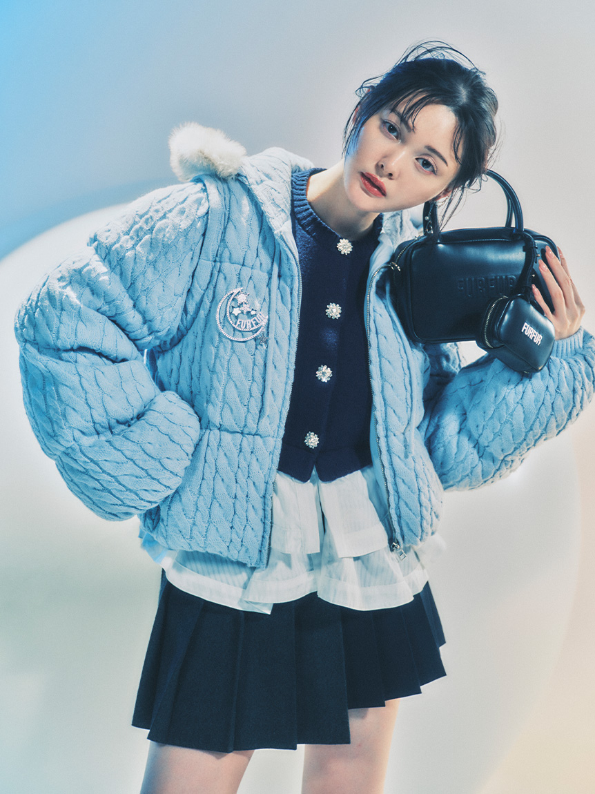 ジャケット・アウター furfur オフィシャルサイト限定カラー】4WAYニットパディングジャケット