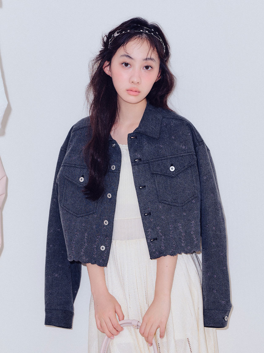 刺繍クロップドシャツジャケット(ジャケット)｜アウター｜FURFUR
