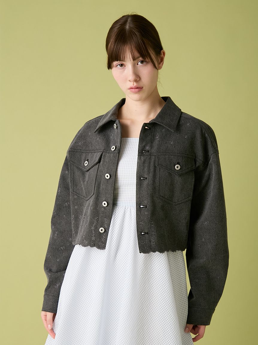 刺繍クロップドシャツジャケット(ジャケット)｜アウター｜FURFUR