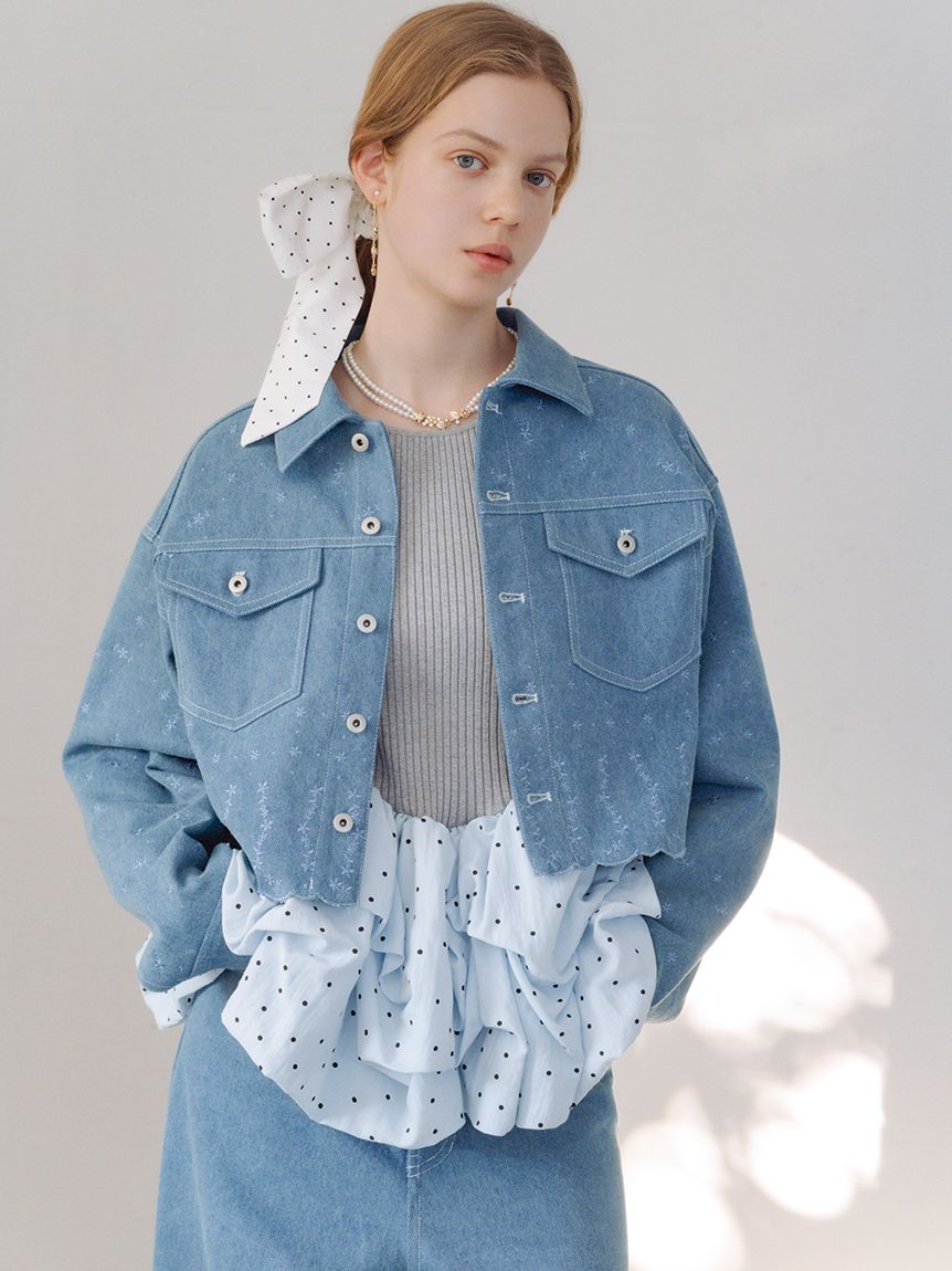 刺繍クロップドシャツジャケット(ジャケット)｜アウター｜FURFUR