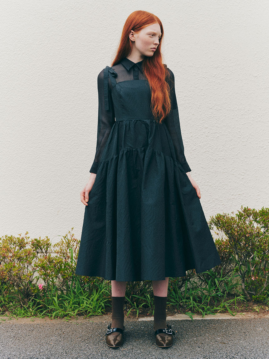 デザインCombi sleeve long dress