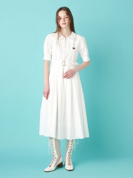 限定サイズ】フラットカラーシャツワンピース(ロングワンピース