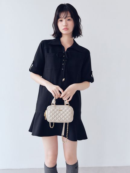 レースアップミニワンピース(ミニワンピース)｜ワンピース｜FURFUR