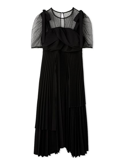 FURFUR ロングスリーブカットタフタワンピース ロングスリーブカットタフタワンピース(ロングワンピース