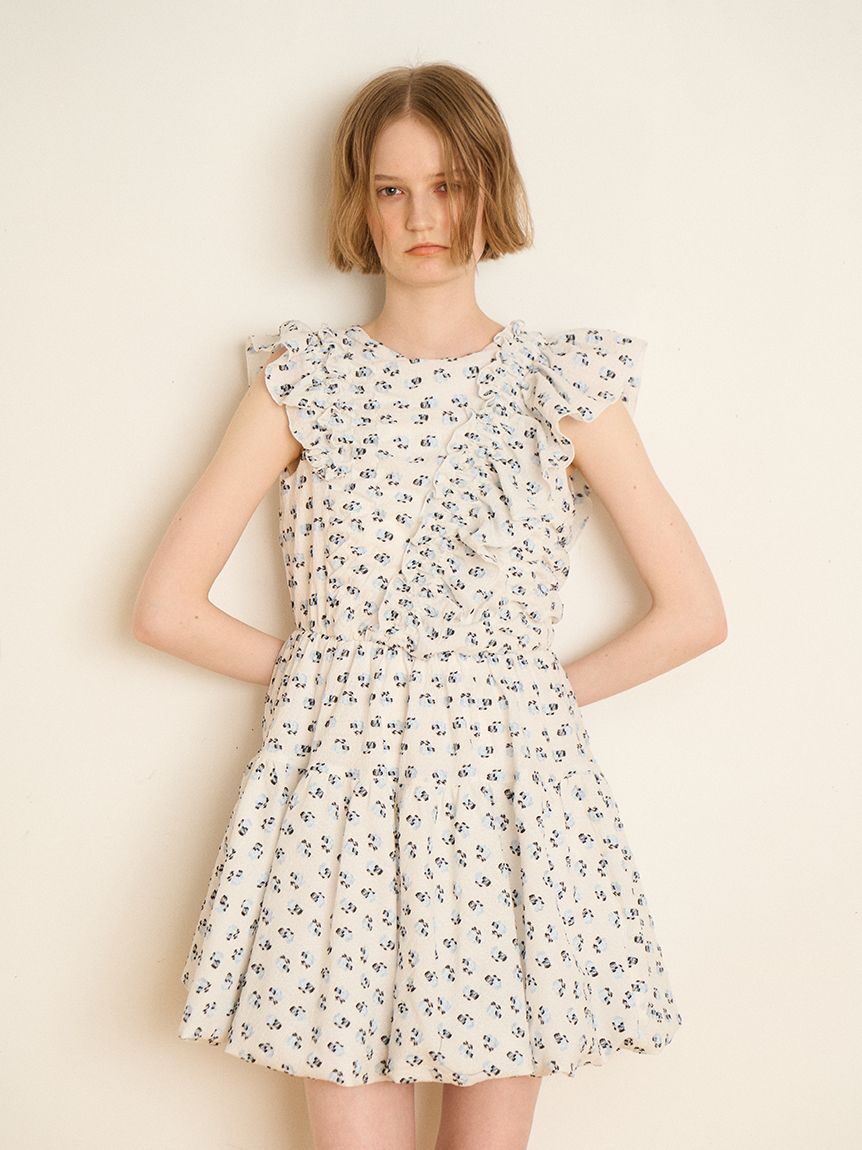 り*頼様 FURFUR バルーンヘムミニドレス　FLOWER バルーンヘムミニドレス(ミニワンピース)｜ワンピース｜FURFUR（ファー