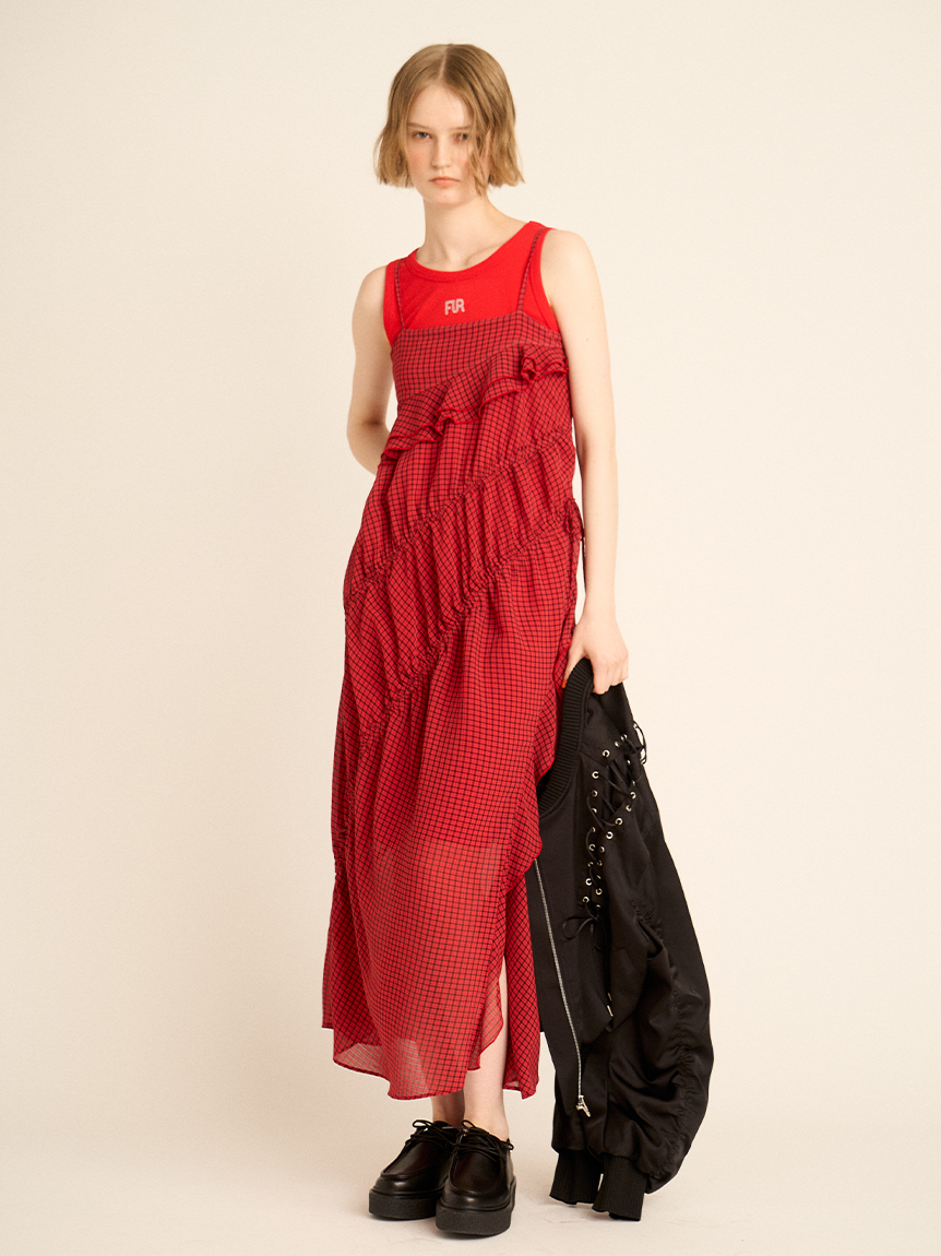 新品未使用○ 25SS noirkeininomiya チュール　赤　ワンピース 新品未使用○ 25SS noirkeininomiya チュール 赤 ワンピース