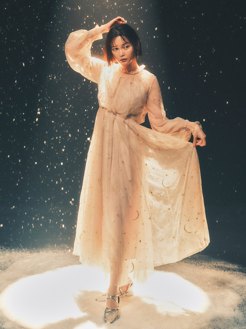 限定サイズ】Twilightラメチュール刺繍ドレス(ロングワンピース 限定サイズ】Twilightラメチュール刺繍ドレス(ロングワンピース